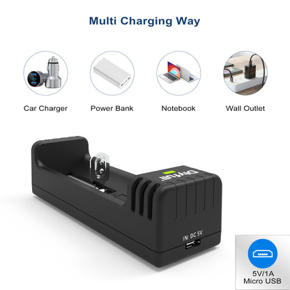 Dlyfull U1 1 Bay USB Uniersal LED Indication Charger Mini Design For 10340、18650、26650 etc.