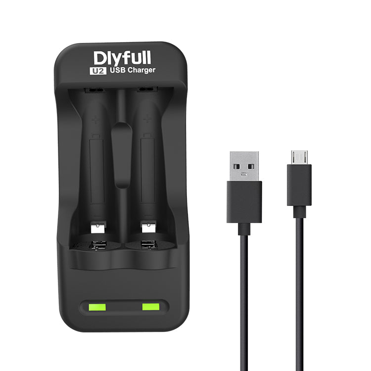 Dlyfull U2 2 Bays USB Ni-MH/CD Battery Charger For 1.2V Ni-MH/CD AA AAA Batteries