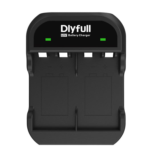 Dlyfull U9V 2 Bays USB 9V Battery Charger For Ni-MH/Ni-CD/Li-ion/LiFePO4 9V Batteries