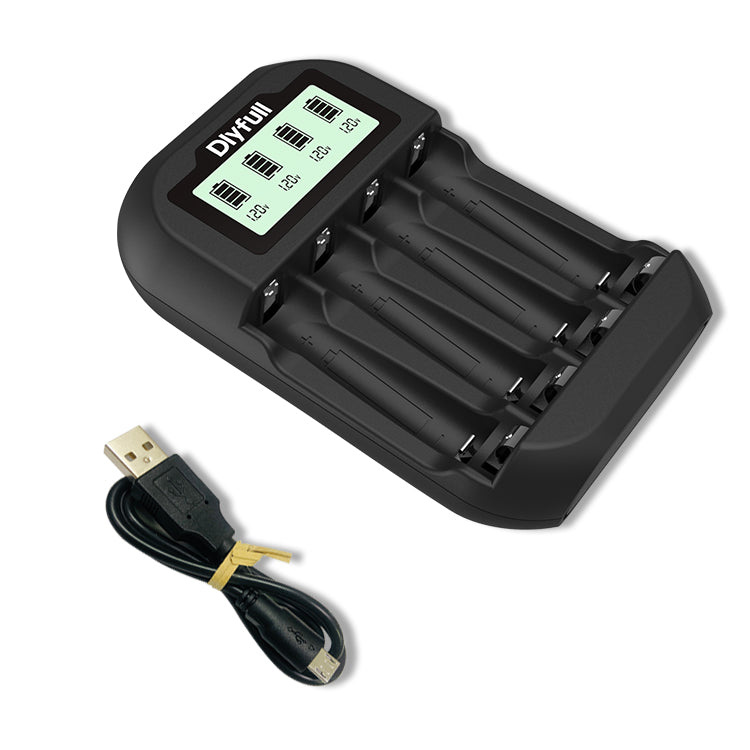 Dlyfull UN4 4 Bays USB Smart Charger For Ni-MH/CD Batteries