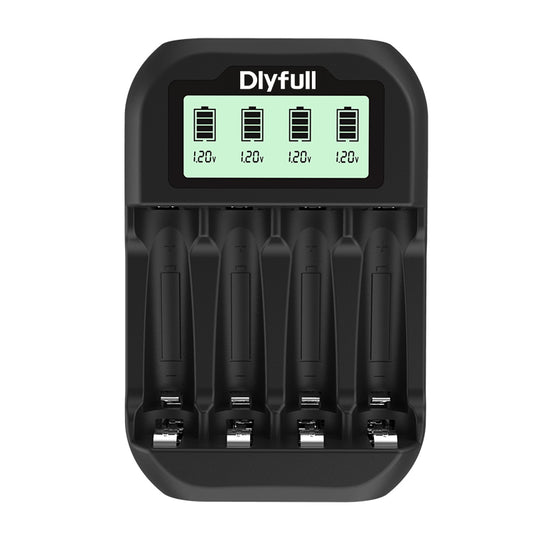Dlyfull UN4 4 Bays USB Smart  LCD Charger For Ni-MH/Cd Batteries Ultra Fast 1A Charging