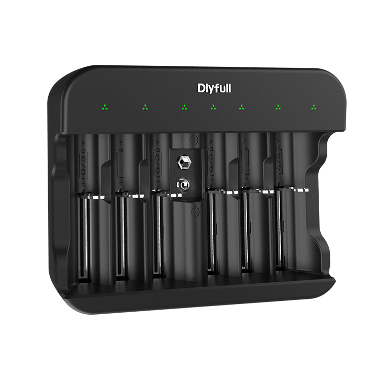 Dlyfull UN6 7 Bays USB Charger For Ni-MH/Cd Batteries AA AAA C D 9V