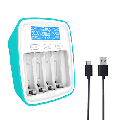 Chargeur de batterie Dlyfull UT1 chargeur USB chargeur Ni-MH pour piles AA AAA avec fonction de test de capacité d'affichage LCD