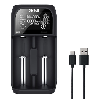 Dlyfull UT2 2Bays USB Universal Test Charger For Li-ion,LiFePO4 and Ni-Mh Batteries