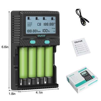 New Dlyfull A4L 4 Slots Universal Battery Charger with Test, Refresh, Discharge Function