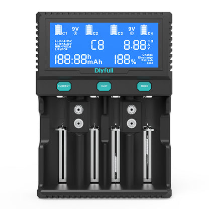 Dlyfull Smart A4 6 slots Universal Ni-MH Li-ion LiFePO4 Battery Charger with Discharge Test Function