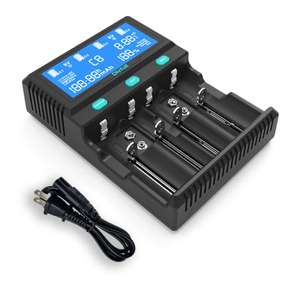 Dlyfull Smart A4 6 slots Universal Ni-MH Li-ion LiFePO4 Battery Charger with Discharge Test Function