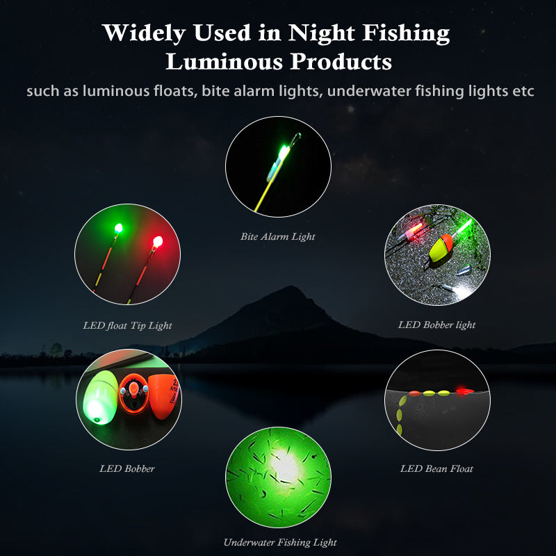 Fishing Floats,2pcs Plastic LED Fishing Floats Night Lighted Bobbers with  Replacement 2Pcs CR322 Batteries Lightweight Durable for Night Fishing