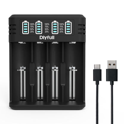 New Dlyfull 4 Slots Universal Smart Fast Charger with Battery Power Indicator