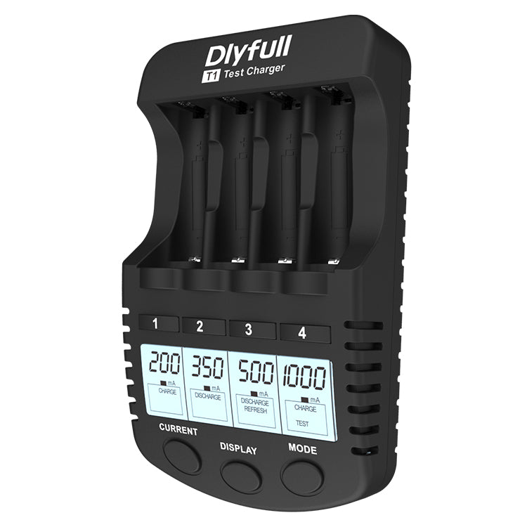 Dlyfull T1 4 Slots Smart Ni-MH AA AAA Test Charger with Discharge, Refresh Function