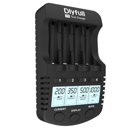 Dlyfull T1 4 Slots Smart Ni-MH AA AAA Test Charger with Discharge, Refresh Function