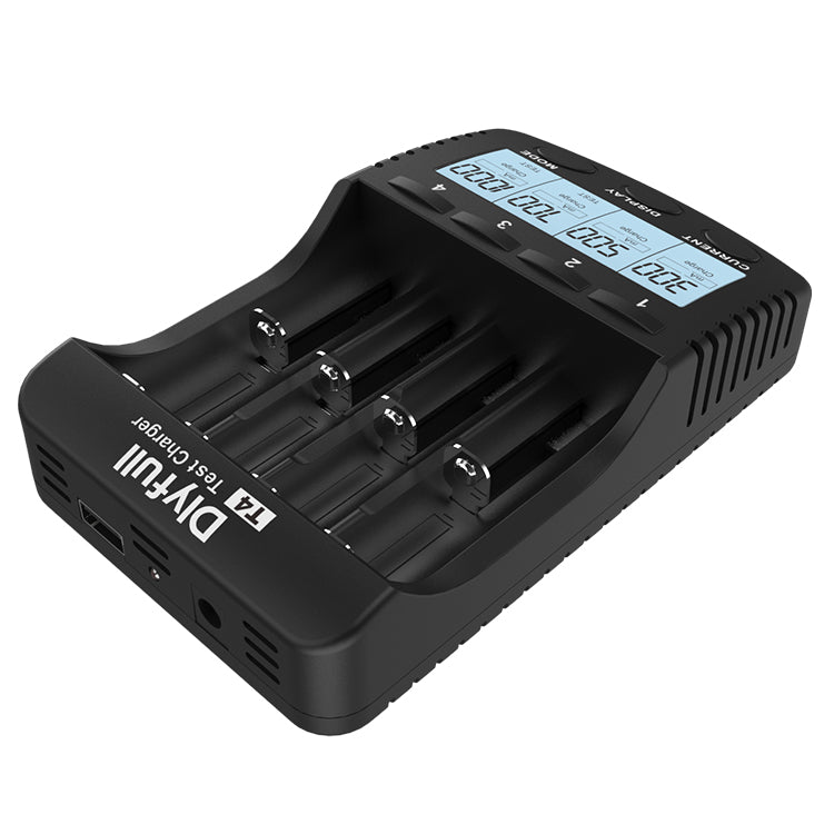 Dlyfull T4 4 Slots Universal Battery Charger with USB output Test Refresh Discharge function