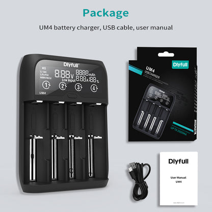 Dlyfull UM4 4 Slots Smart Universal Fast Charger