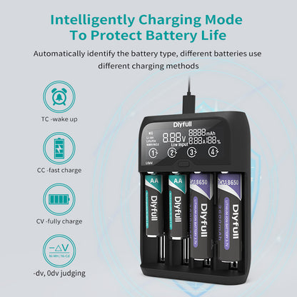 Dlyfull UM4 4 Slots Smart Universal Fast Charger